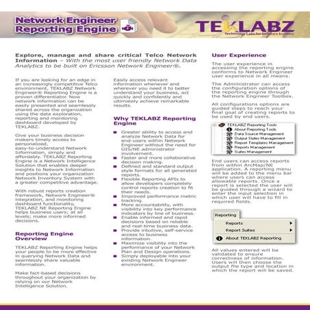 Teklabz NE Reporting Engine Brochure