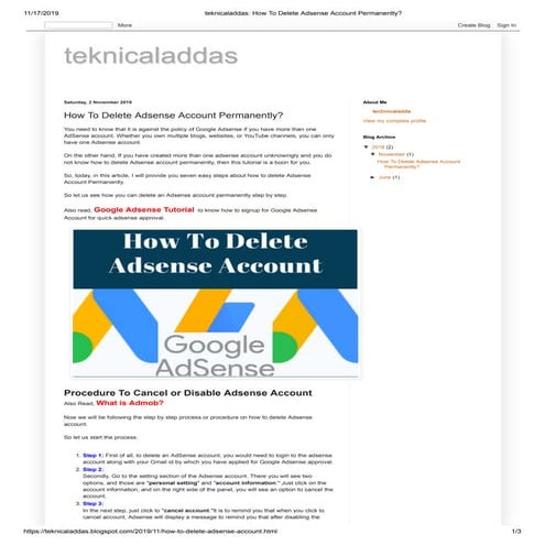 How To Delete Adsense Account Permanently | PDF