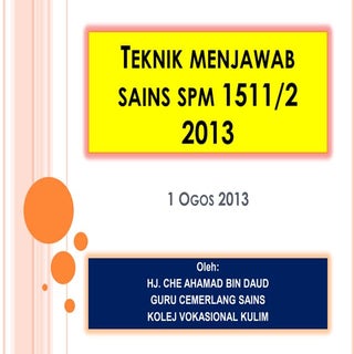 Teknik menjawab SPM Kertas 2