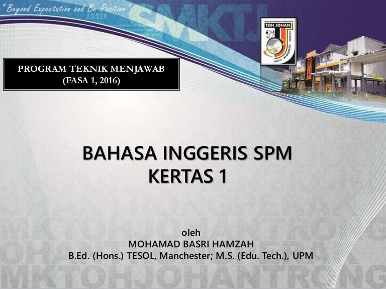 Teknik Menjawab BI SPM Kertas 1