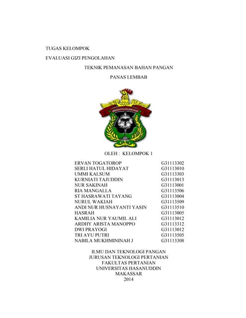 Teknik Pemasakan Panas Lembab