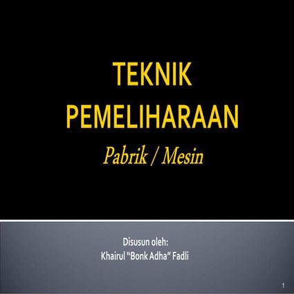 Teknik management pemeliharaan 