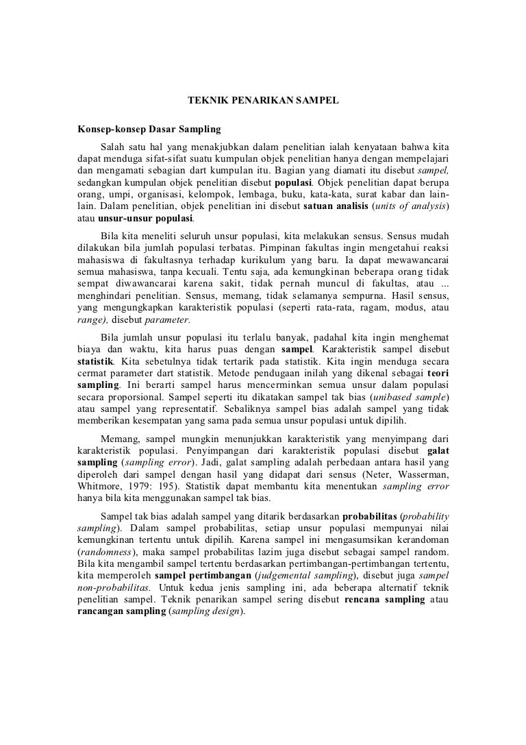 Teknik penarikan sampel