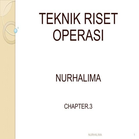 Teknik riset operasi ppt.3