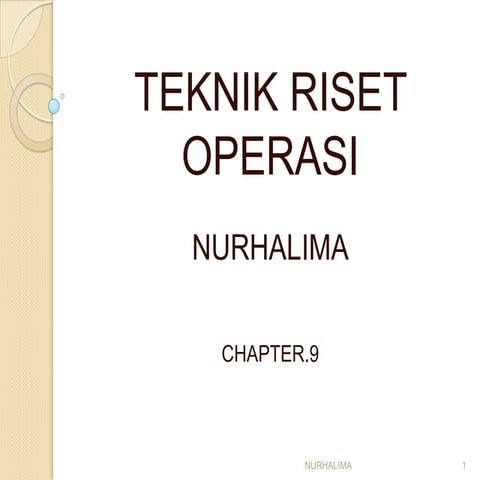 Teknik riset operasi ppt.9
