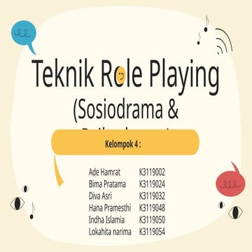 Teknik Role Playing Dan Sosiodrama Untuk Mi Pptx