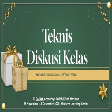 Materi Teknis Diskusi Kelas Bedah Kitab Mazmur untuk Natal