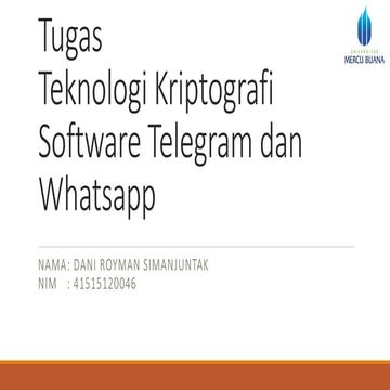 Teknologi kriptografi software telegram dan whatsapp