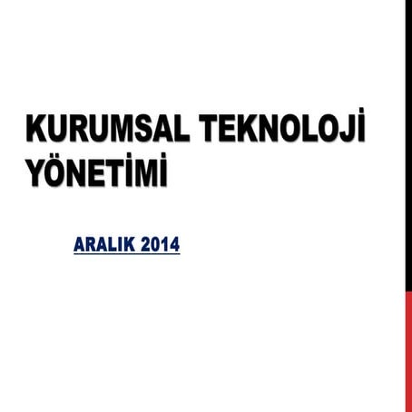 Teknoloji yönetimi hakkında