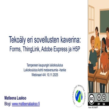 Tekoäly eri sovellusten kaverina: Forms, ThingLink, Adobe Express ja H5P