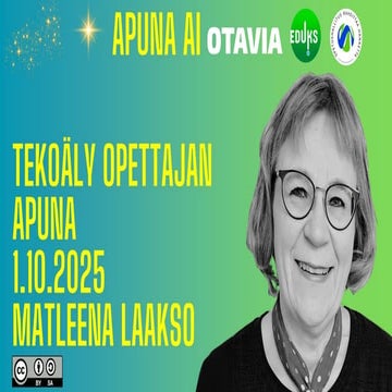 Tekoäly opettajan apuna. Apuna AI 1.10.25