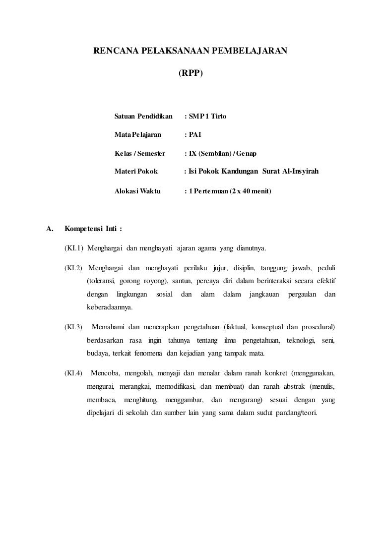 Rpp Al Insyirah