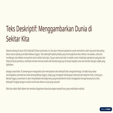 materi Descriptive Text ppt download for free | PPTX