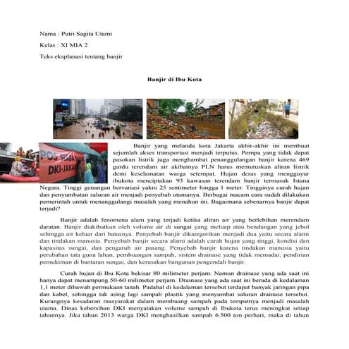 Teks Eksplanasi Tentang Banjir Doc