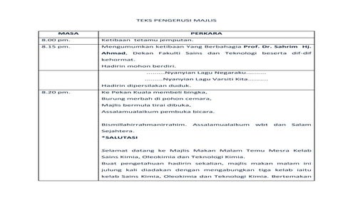 Teks pengacara majlis formal