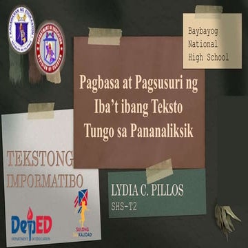 tekstong-Impormatibo sa pagbasa at pananaliksik