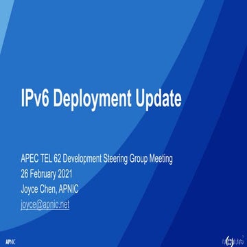APEC TEL 62: IPv6 Deployment Update
