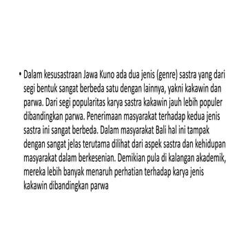 Telaah Sastra Parwa dalam bahasa jawa kuno | PPTX
