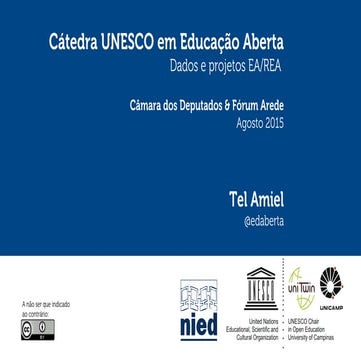 Cátedra Unesco de Educação Aberta: dados e projetos EA/REA