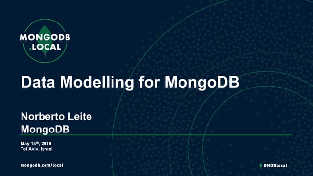 Data Modelling for MongoDB - MongoDB.local Tel Aviv