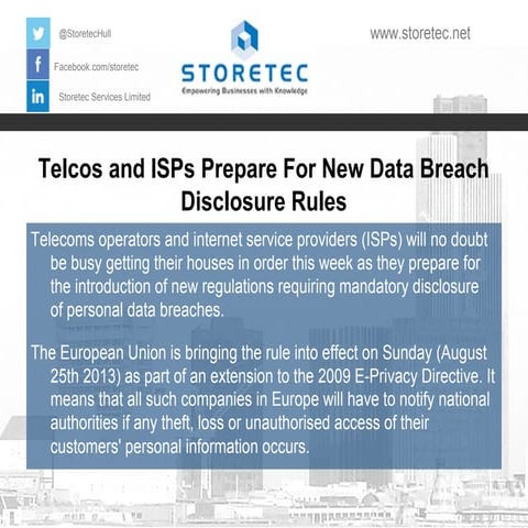 Telcos and ISPs Prepare For New Data Breach Disclosure Rules
