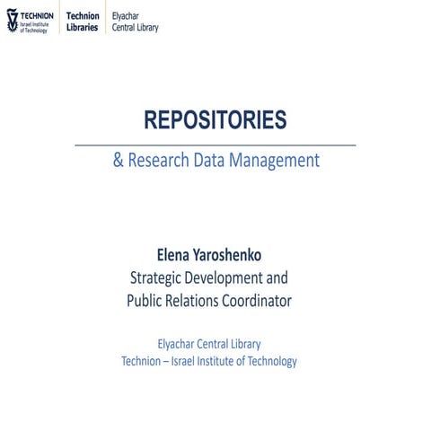 Repositories & Research Data Management