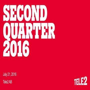 Tele2 Q2 2016 presentation