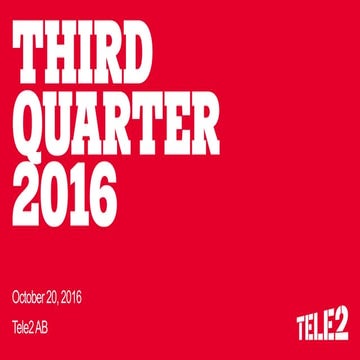 Tele2 Q3 2016 presentation