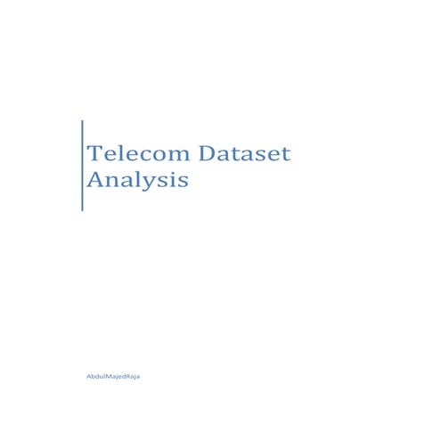 Business insights Evaluation of a Telecom client dataset using R 