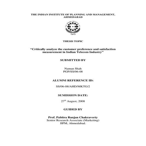 Indian Telecom Sector Thesis