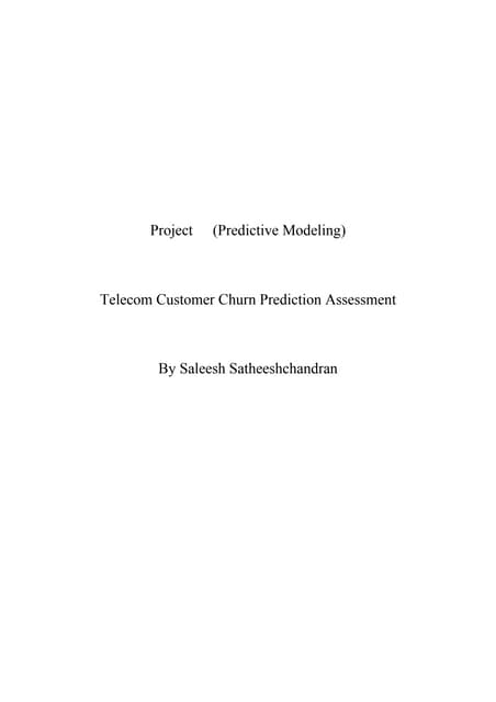 Telecom customer churn prediction