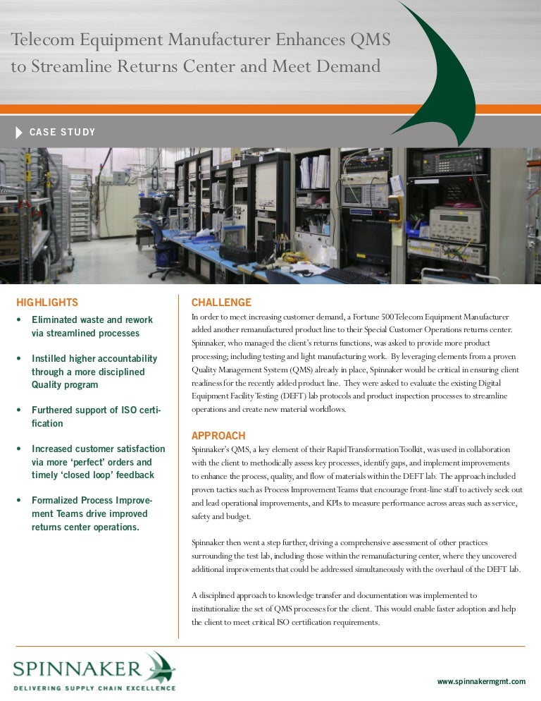 Case Study Equipment Manufacturer Enhances QMS to Streamline…