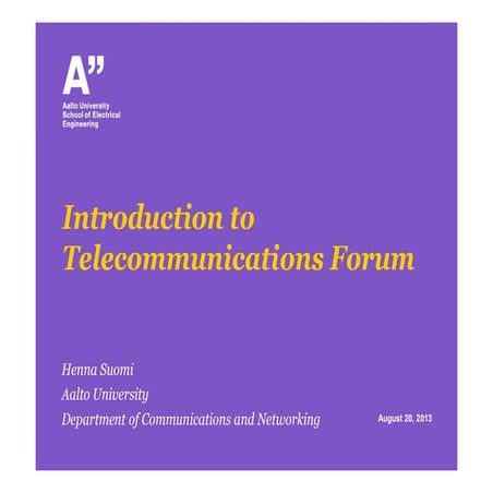 Introduction to the Telecom Forum Course