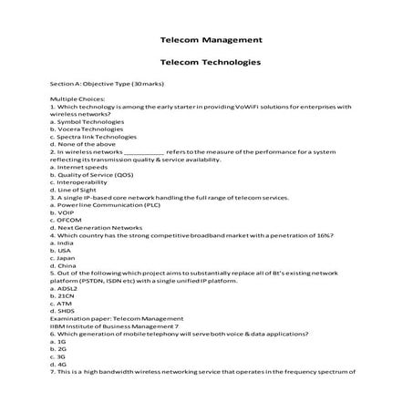 Telecom management 1