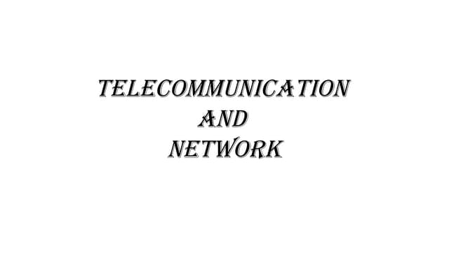 TELECOMMUNICATION AND NETWORK topologies