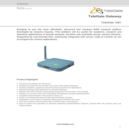 Telecommunication Datasheet Template | PDF
