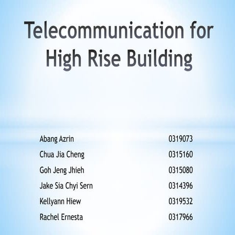 Telecommunication for high rise building | DOCX