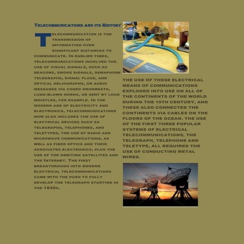 Telecommunications and its history