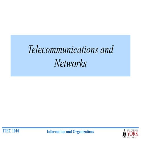 Telecommunications and networks | PPT