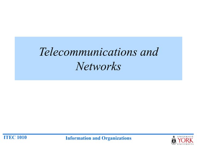 Telecommunications and networks