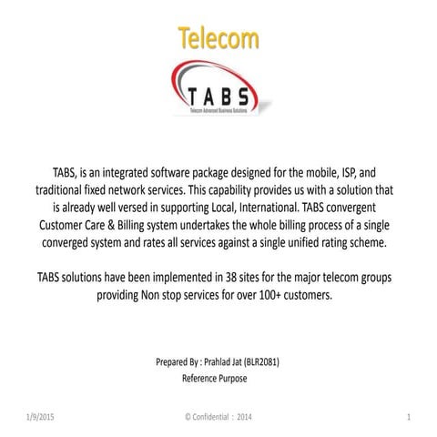 Telecom offering TABS
