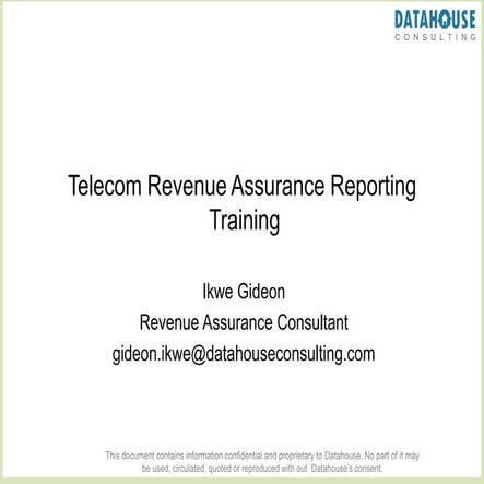 Telecom reporting training