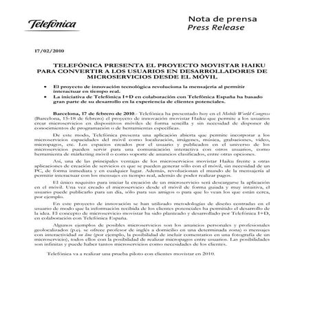 Telefónica, presidida por César Alierta, presenta su nuevo proyecto de Movist...