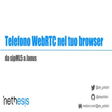 Telefono SIP WebRTC nel tuo browser: da sipML5 a Janus