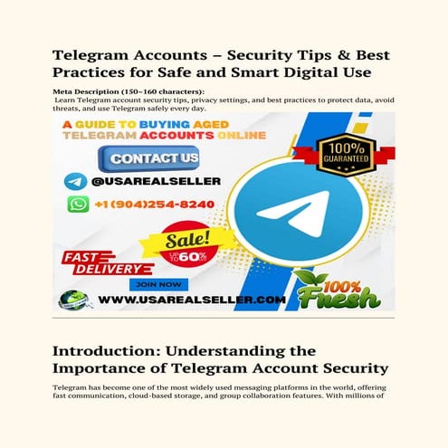 Telegram Accounts – Security Tips & Best Practices for Safe and Smart ...