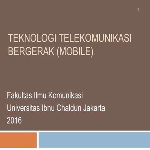 Telekomunikasi bergerak (mobile)