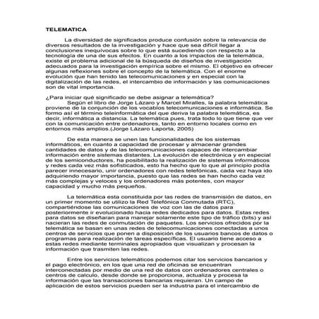 Telematica | PDF
