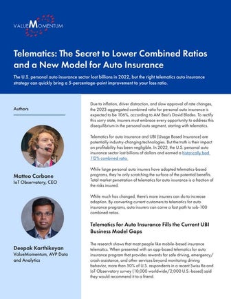 Telematics - The Secret to Lower Combined Ratios and a New Model for Auto Ins...