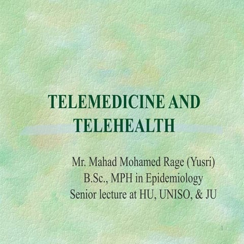 Telemedicne and telehealth in healthcare ppt | PPT