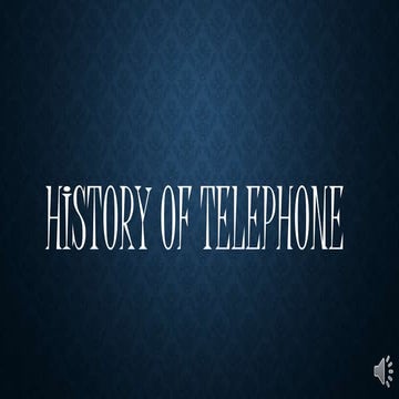 History of Telephone